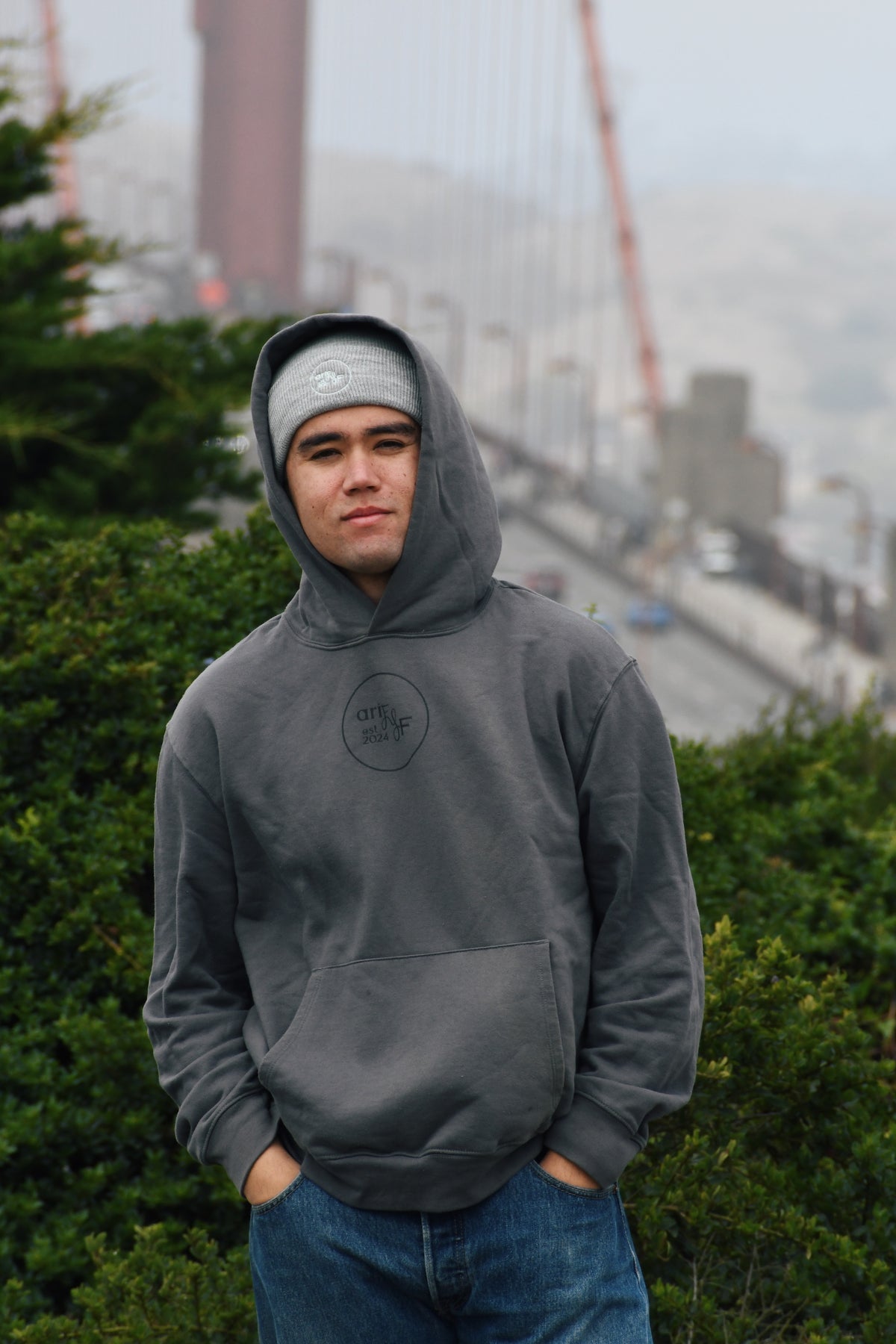 Oversized "Blue California" heavyweight hoodie