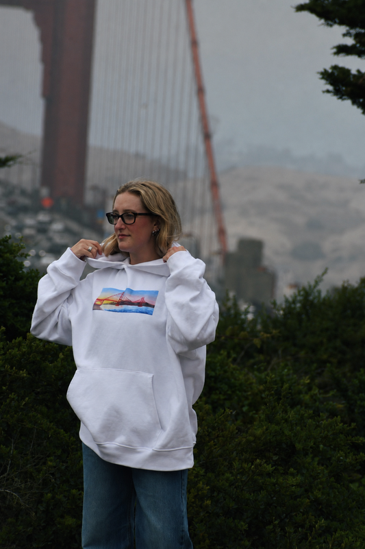 Oversized "Golden Gate at Sunset" Heavyweight Hoodie