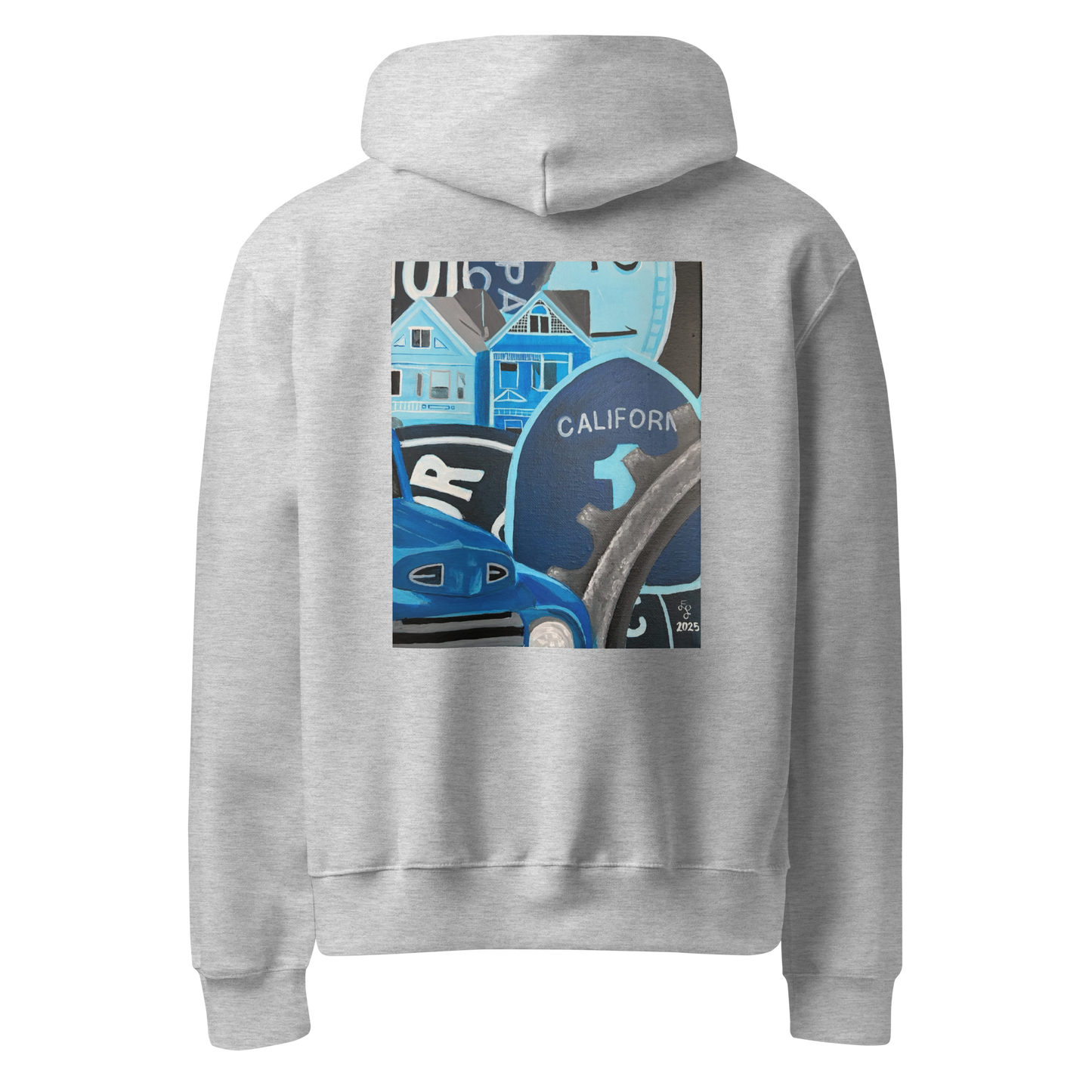 Oversized "Blue California" Heavyweight Hoodie