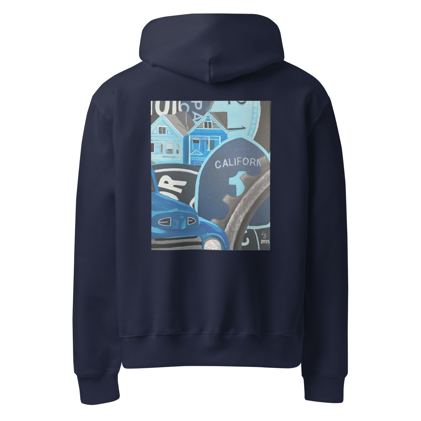Oversized "Blue California" Heavyweight Hoodie