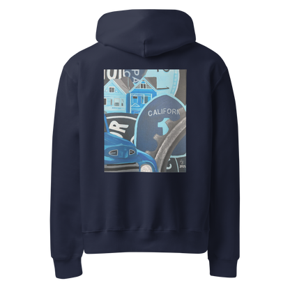 Oversized "Blue California" Heavyweight Hoodie